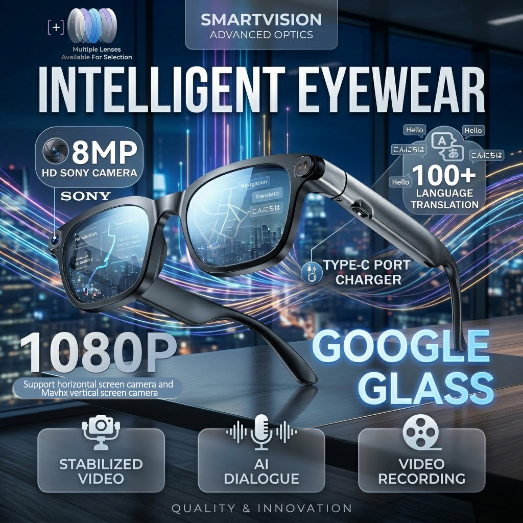 Smart Glasses Lens - New Business Smart AI Glasses 8MP