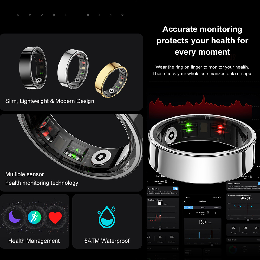 R09 Stainless Steel Smart Ring - Temperature Ring Skin recensione e prezzo