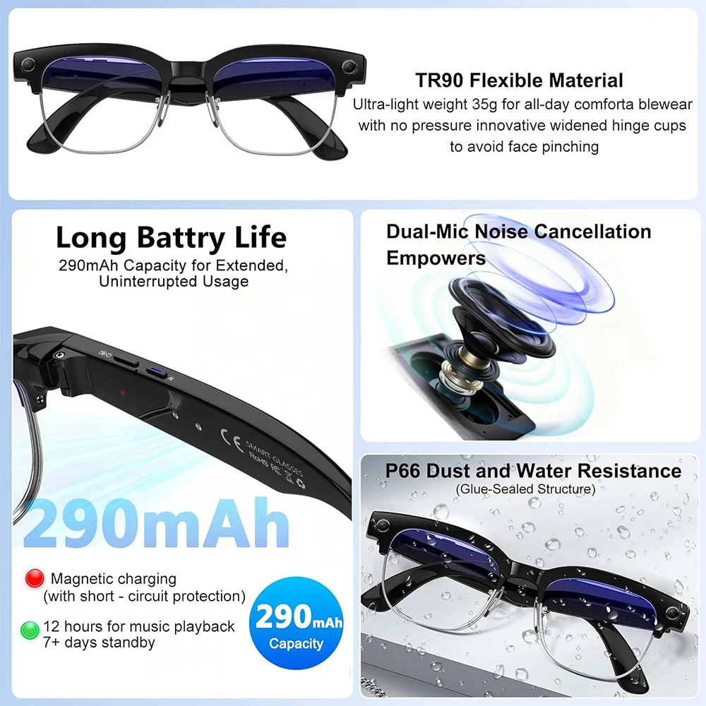 4K Smart AI Glasses 8MP Camera - Smart Glasses Lens recensione e prezzo