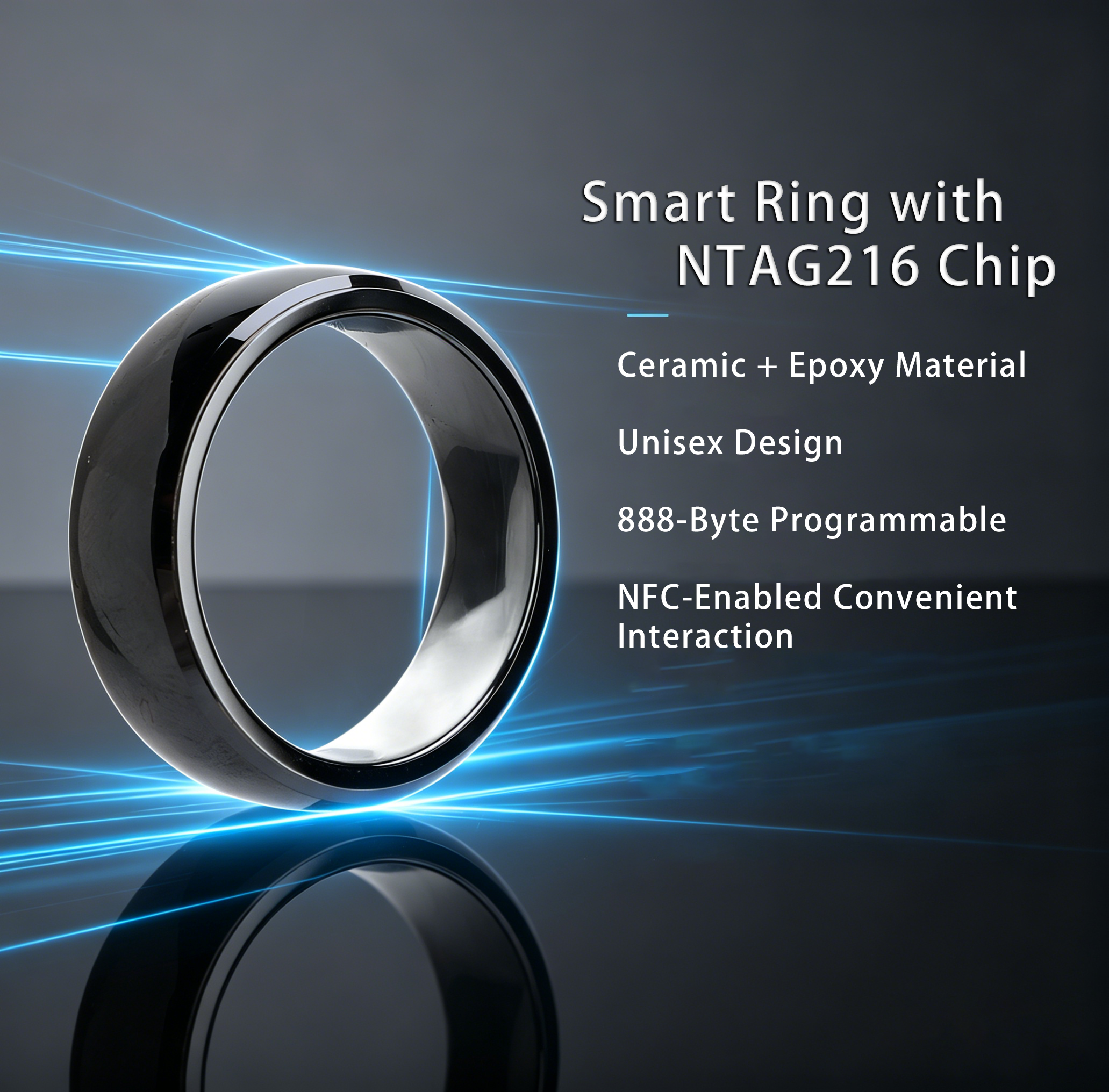 NFC Full Ceramic Smart Ring Co - Smart Ring Nfc Pay recensione e prezzo