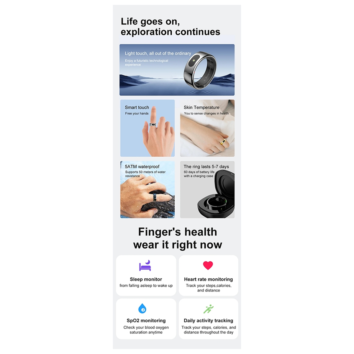 QA88X R08 Waterproof Smart Rin - Temperature Ring Skin recensione e prezzo